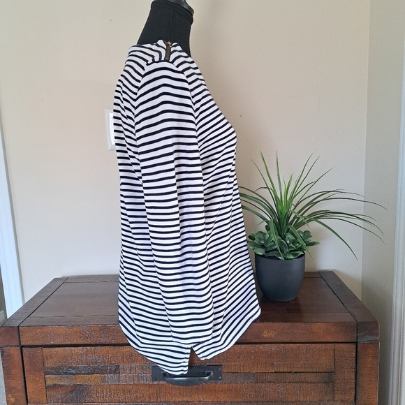 Autograph Striped Top Navy White Womens Medium Large UK 14 Nautical - Picture 2 of 14